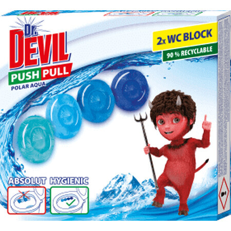 Dr. Devil push pull polar aqua toilet freshener 2x20g, 2 pcs