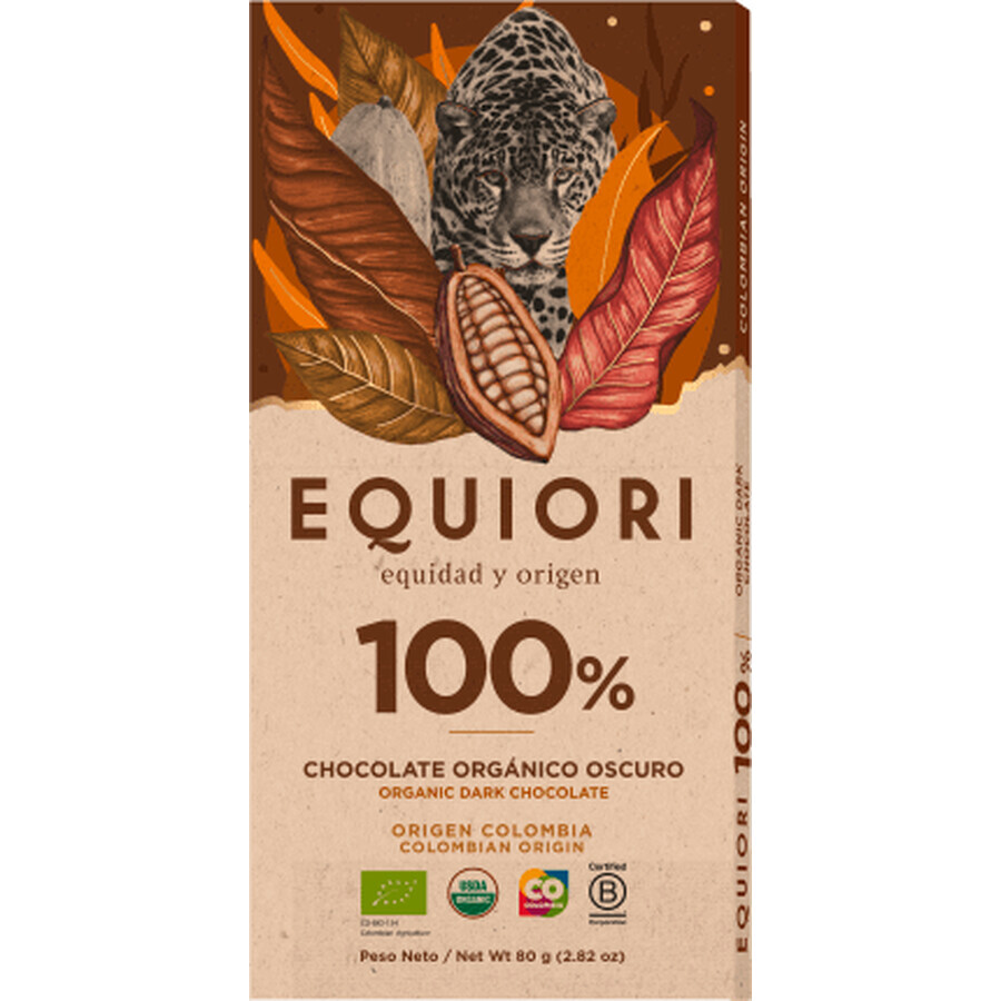 Equiori Cioccolato fondente 100%, 80 g