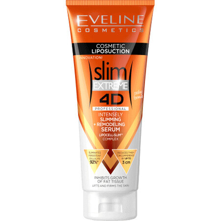 Eveline Cosmetics Siero snellente e rimodellante intenso Slim Extreme 4D, 250 ml