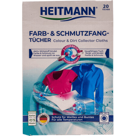 HEITMANN Colour catcher wipes, 20 pcs