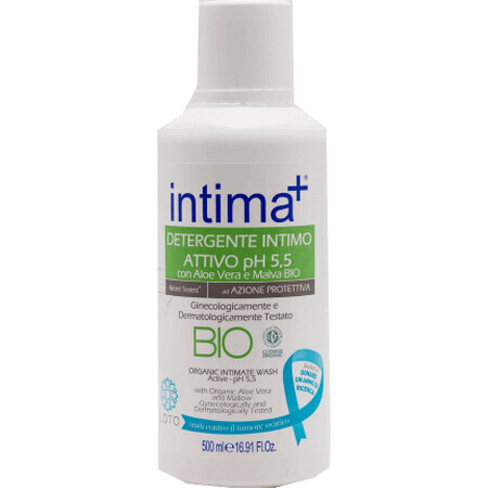 intima+ Sapone intimo con aloe vera ph 5,5, 500 ml