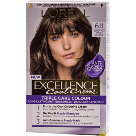 Loreal Paris EXCELLENCE CREME Permanentes Haarfärbemittel mit Ammoniak 6.11, 1 St.