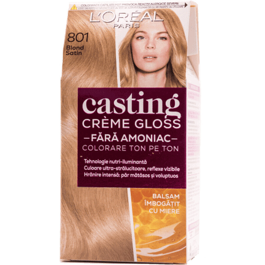 Loreal Paris CASTING CREME GLOSS Vopsea păr 801 blond satin, 1 buc