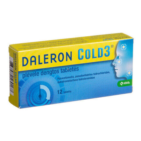 Daleron Cold3, 12 compresse, Krka