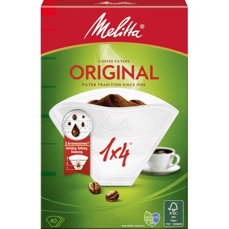 Melitta Melitta filtro caffè in carta n.4, 40 pz