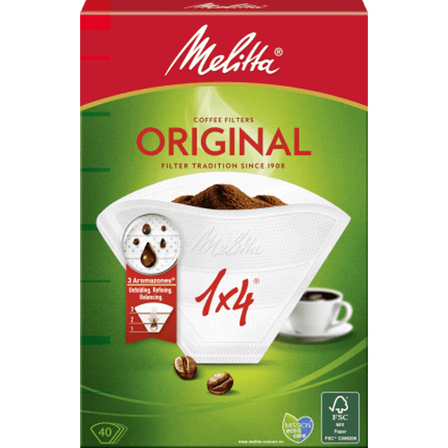 Melitta Melitta filtro caffè in carta n.4, 40 pz