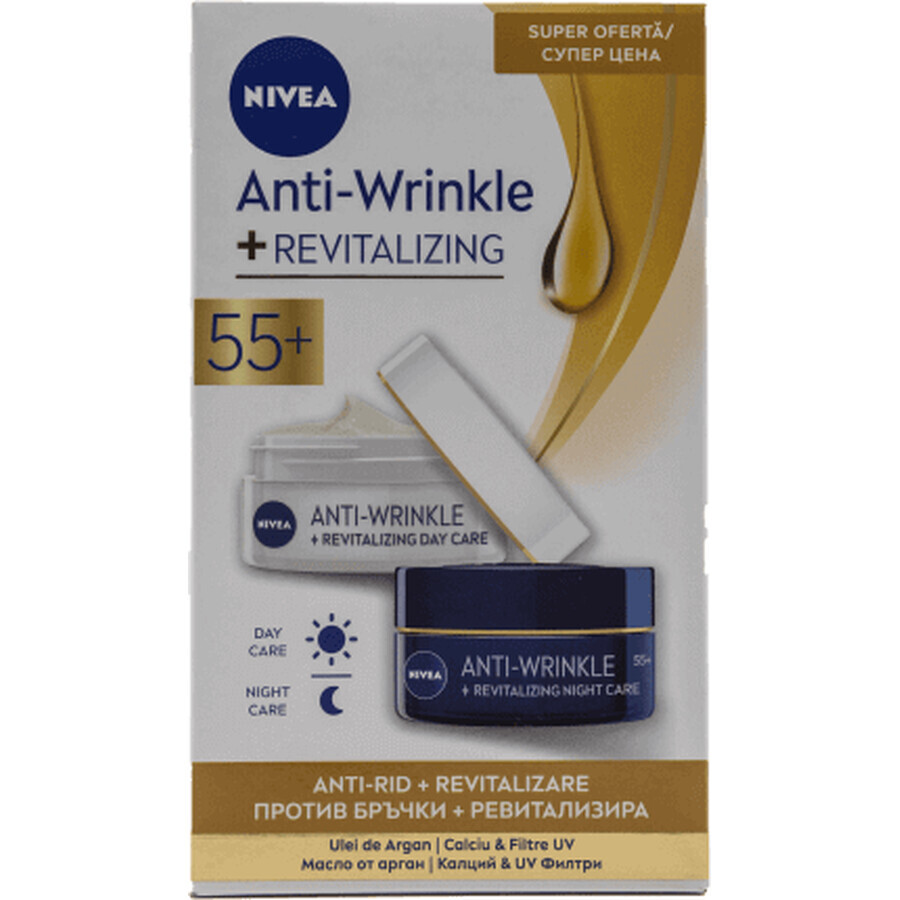 Nivea Anti-Rimpel Dagcrème + Anti-Rimpel Nachtcrème 55+, 1 pak