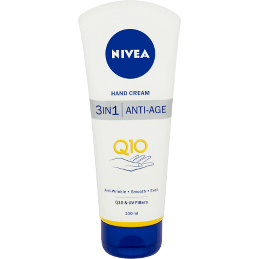 Nivea Q10 cremă de mâini 3-în-1 anti-îmbătrânire, 100 ml