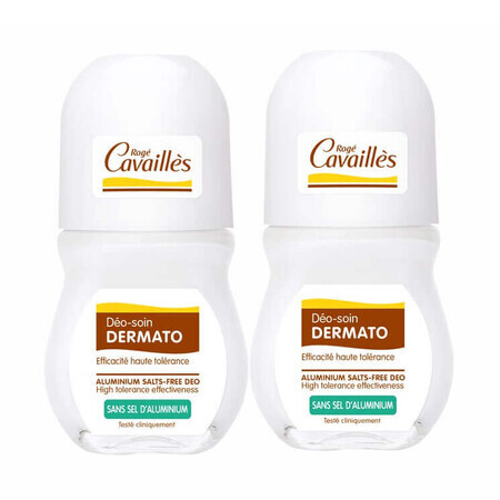 Deodorante dermatologico roll-on per pelli delicate e sensibili, 50ml + 50ml, Roge Cavailles
