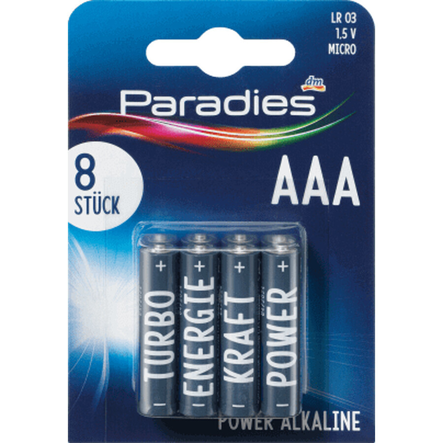 Pile alcaline Paradies AAA, 8 pz