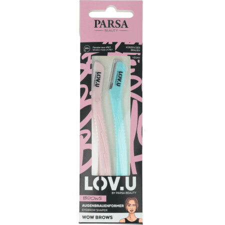 Parsa Beauty LOV.U Rifinitore per sopracciglia e viso, 2 pezzi.