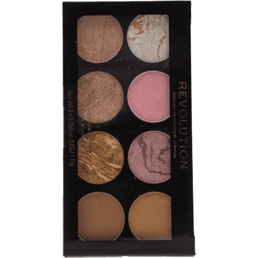 Revolution Ultra Bronze Golden Sugar Palette per fard e contouring, 12,8 g