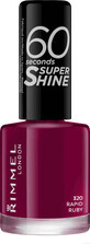 Rimmel London Smalto Per Unghie 60 Secondi Super Shine 320 Rapid Ruby, 8 ml