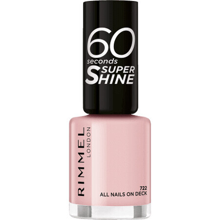 Rimmel London Smalto per unghie 60 Seconds Super Shine 722 All Nails On Deck, 8 ml