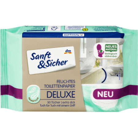 Papel higiénico húmedo Sanft&amp;Sicher Deluxe Sensitive, 50 unid.