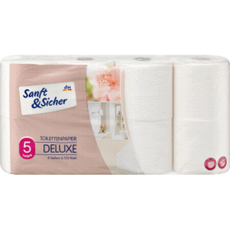 Sanft&amp;Sicher Toilet paper white deluxe, 8 pcs