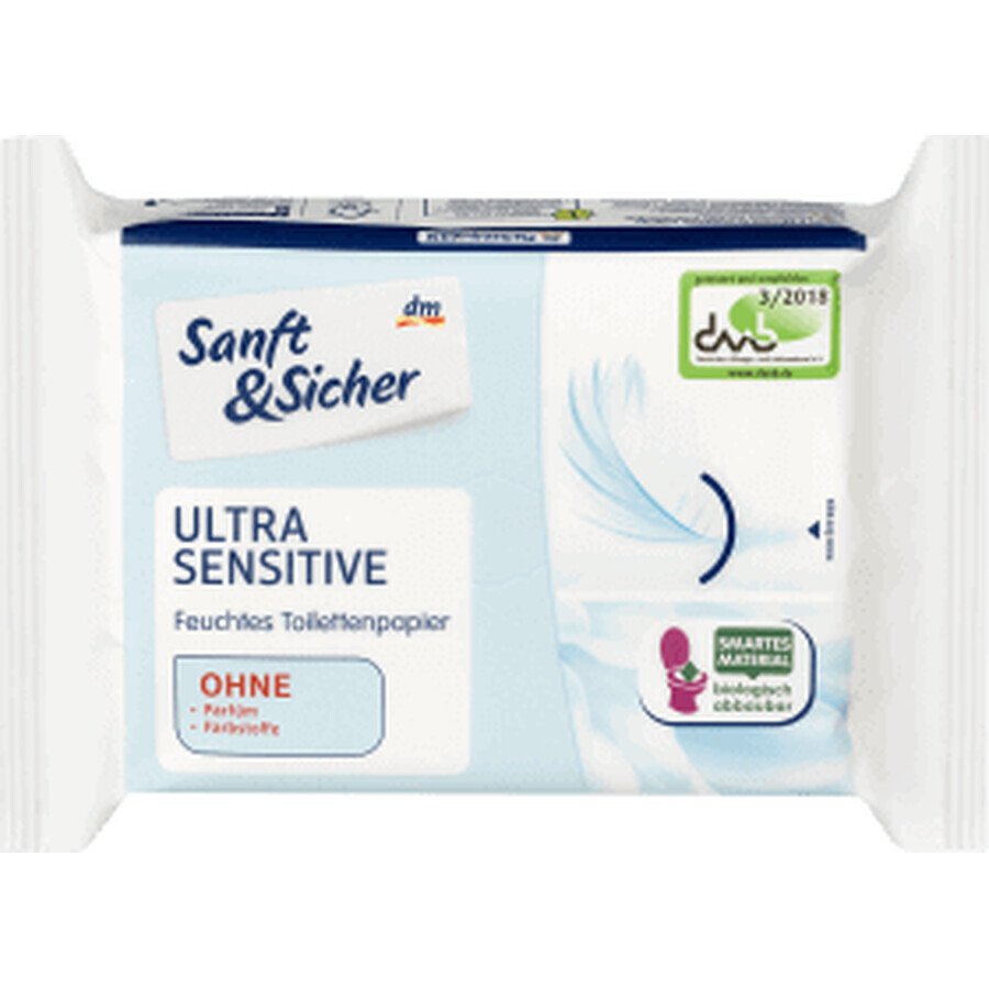 Sanft&Sicher Ultra Sensitive feuchtes Toilettenpapier, 50 Stück