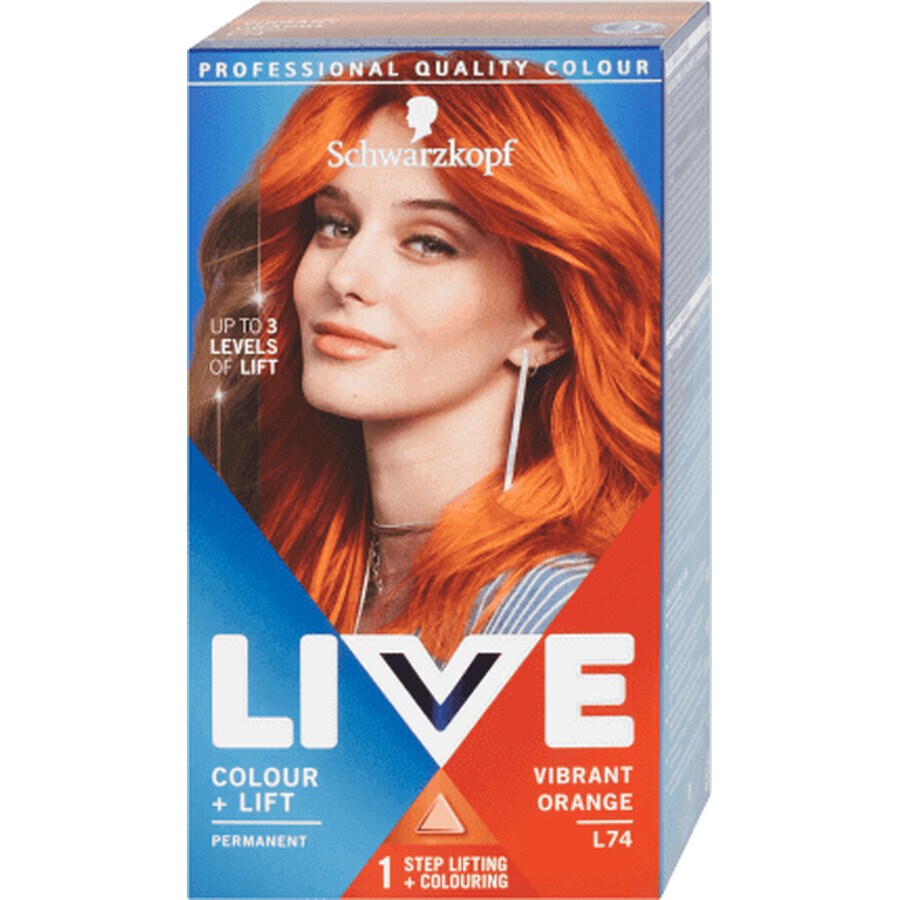 Schwarzkopf Live Tintura permanente per capelli L 74 Arancione vibrante, 142 g