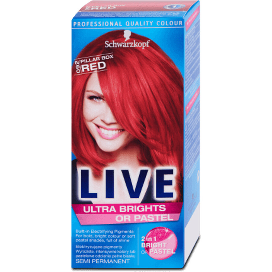 Schwarzkopf Live Tinta per capelli semipermanente XXL 92 Pillar Box Rosso, 80 g