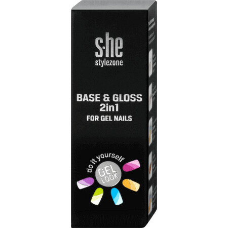 S-he colour&amp;style Base &amp; gloss 2 in 1 nail gel, 7 ml