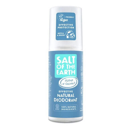 Ocean &amp; Coconut Salt Of The Earth unisex deodorant spray, 100 ml, Crystal Spring