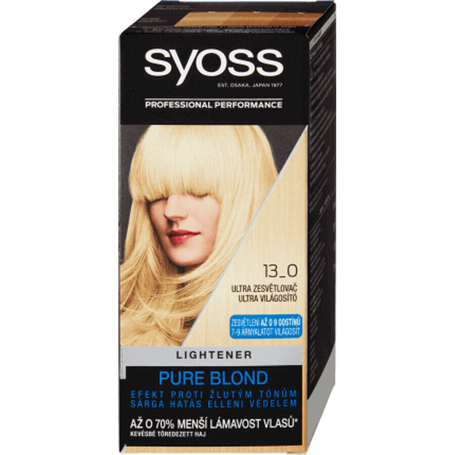 Syoss Color Tintura permanente per capelli 13-0 Schiarente Biondo Puro, 1 pz