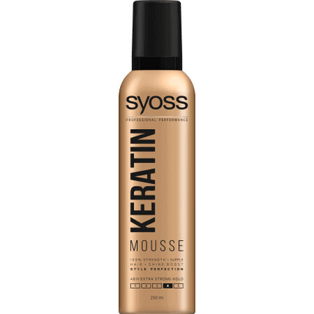 Schiuma per capelli Syoss Keratin, 250 ml