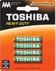 Toshiba Batterie R3 zinco hd, 4 pz