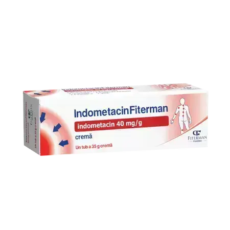 Indometacina en crema, 40 mg/g, 35 g, Fiterman