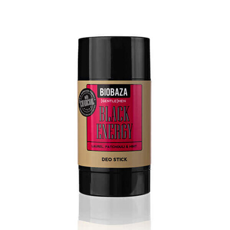 Deodorante stick naturale per uomo senza alluminio, con carbone attivo e menta, BLACK ENERGY, Biobaza, 50 ml