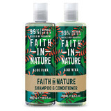 Set shampoo e balsamo all'aloe vera, Faith in Nature, 2 x 400 ml