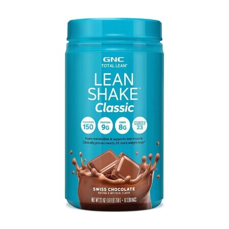 Gnc Total Lean Lean Shake Classic, frullato proteico, al gusto di cioccolato svizzero, 768 G