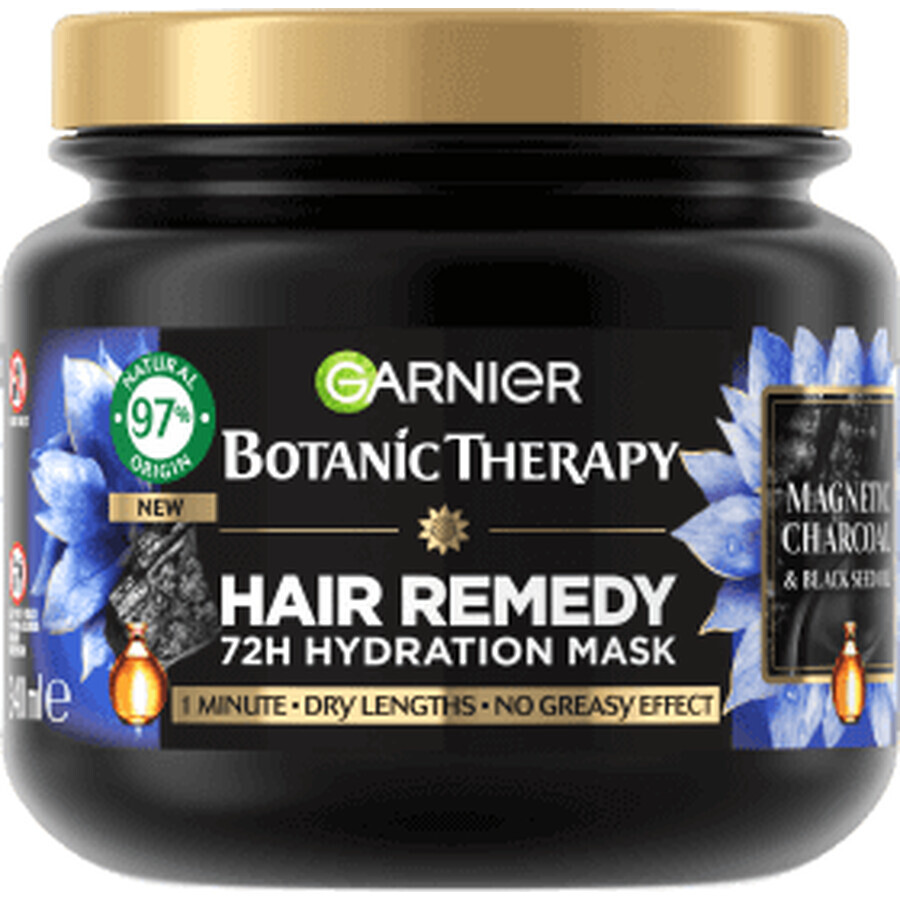 Garnier Botanic Therapy Maschera idratante per capelli Carbone magnetico e olio di semi neri, 340 ml