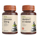Echinacea 500 mg, 30 compresse + Vitamina C da rosa canina 200 mg, 20 compresse, Alevia