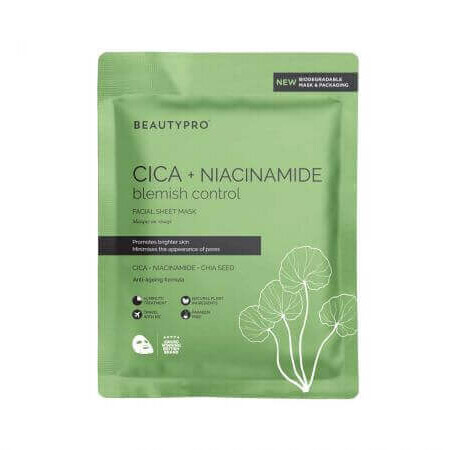 Maschera Cica + Controllo imperfezioni della niacinamide, 22 ml, BeautyPro