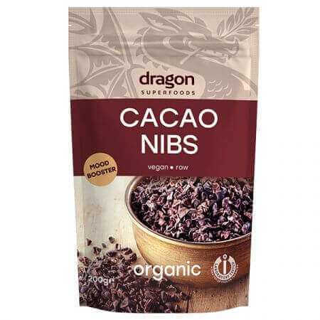 Nucleo di fave di cacao biologico Criollo, 200 g, Dragon Superfoods