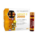 APIVIT C 2000 – Pappa Reale + Vitamina C – Energia, Immunità, Riduzione della Fatica – 20 Fiale