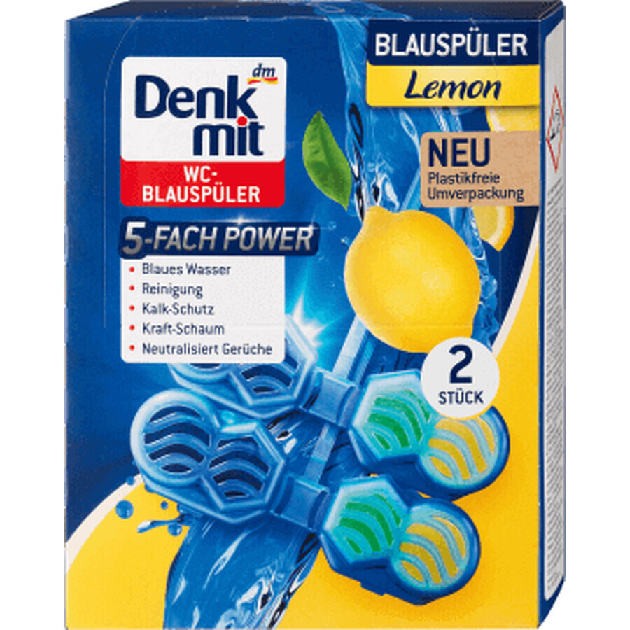 Denkmit Deodorante per WC al limone, 2 pz