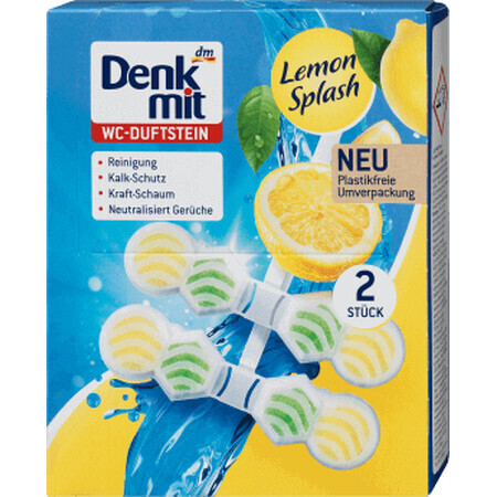 Denkmit Deodorante per WC Lemon Splash, 2 pz