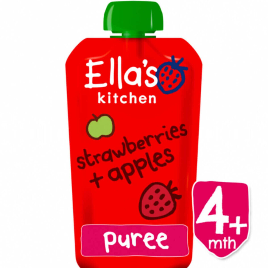 Purea di fragole e mele, 120 gr, Ella's Kitchen