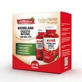 Pacchetto digestivo naturale, Bromelina 1400 GDU, 60 + 30 capsule, AdNatura