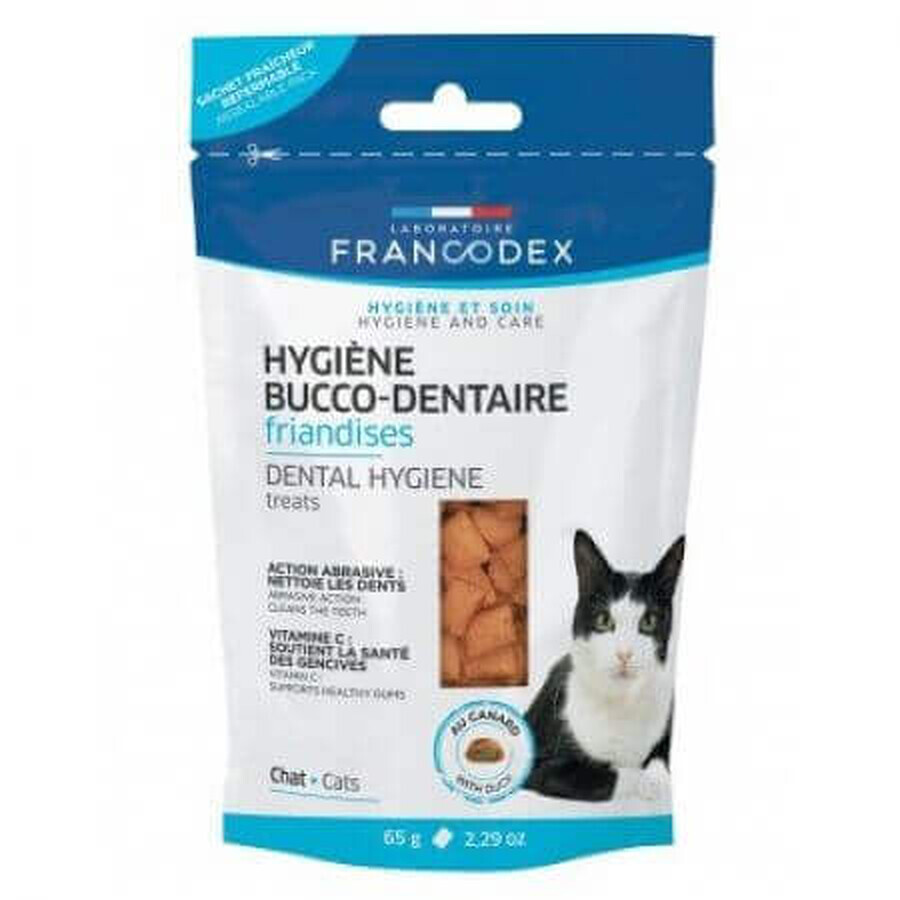Snack masticabili per l'igiene dentale dei gatti, 65 g, Francodex