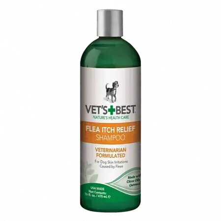 Shampoo per cani con olio di agrumi ed estratto di avena Sollievo dal prurito delle pulci, 470 ml, Vet's Best