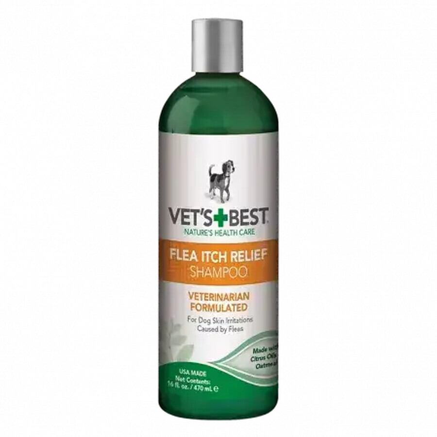 Shampoo per cani con olio di agrumi ed estratto di avena Sollievo dal prurito delle pulci, 470 ml, Vet's Best