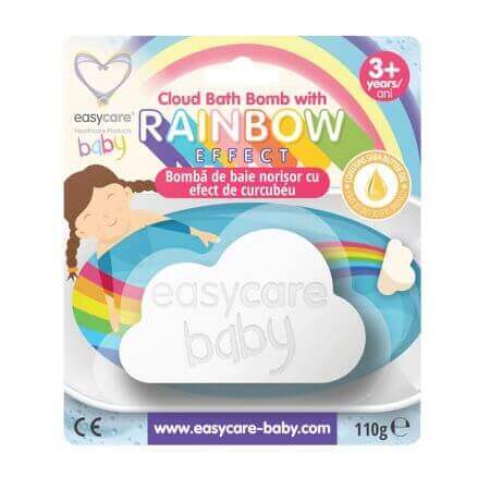 Bomba da bagno nuvola con effetto arcobaleno, 110 g, Easycare Baby