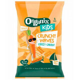 Snack Bio Croccante con Ceci, Mais e Carota Crunchy Waves, 3 anni+, 4 x 14 g, Organix Kids