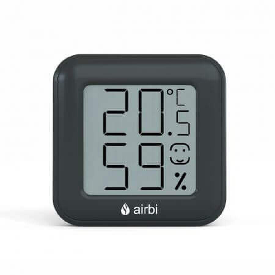 Termometro e igrometro digitale per ambiente, Nero, Airbi