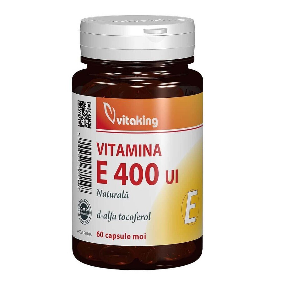 Vitamina E naturale, 400 UI, 60 capsule, Vitaking