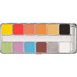 Palette di blush in crema per la pittura di viso e corpo Kryolan Pintura Water Color Palette 12 colori 40ml