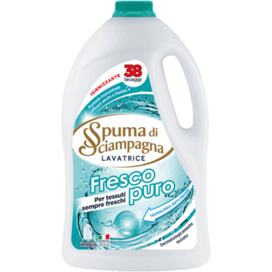 Spuma di Sciampagna Detersivo liquido bucato fresco puro 38 lavaggi, 1710 ml